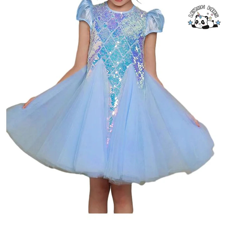 LEZONKIDS - 2024 New Spring Summer Kids Tutu Skirt Sequined Dress Party Dress Girl Tulle Dress